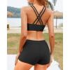 imageYonique Tankini Swimsuits for Women 3 Piece Bathing Suits Swim Tank Top with Boy Shorts and Bra Modest SwimwearRed Floral