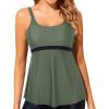 imageYonique Tankini Top for Women Bathing Suit Top No Bottom Modest Swimsuit Top Only Tummy Control Swim Tank TopArmy Green