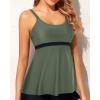 imageYonique Tankini Top for Women Bathing Suit Top No Bottom Modest Swimsuit Top Only Tummy Control Swim Tank TopArmy Green