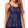 imageYonique Tankini Top for Women Bathing Suit Top No Bottom Modest Swimsuit Top Only Tummy Control Swim Tank TopBlue Stripe