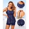 imageYonique Tankini Top for Women Bathing Suit Top No Bottom Modest Swimsuit Top Only Tummy Control Swim Tank TopBlue Stripe