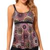 imageYonique Tankini Top for Women Bathing Suit Top No Bottom Modest Swimsuit Top Only Tummy Control Swim Tank TopBrown Mandala