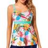imageYonique Tankini Top for Women Bathing Suit Top No Bottom Modest Swimsuit Top Only Tummy Control Swim Tank TopColorful Floral