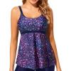 imageYonique Tankini Top for Women Bathing Suit Top No Bottom Modest Swimsuit Top Only Tummy Control Swim Tank TopStar Whole Sky