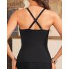 imageYonique Tummy Control Tankini Top Only V Neck Swim Top Twist Front Bathing Suit Top No BottomBlack