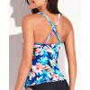 imageYonique Tummy Control Tankini Top Only V Neck Swim Top Twist Front Bathing Suit Top No BottomBlue Flower