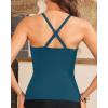 imageYonique Tummy Control Tankini Top Only V Neck Swim Top Twist Front Bathing Suit Top No BottomBlue Green