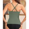 imageYonique Tummy Control Tankini Top Only V Neck Swim Top Twist Front Bathing Suit Top No BottomLight Green