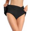 imageYonique Womens Swim Skirt Bathing Suit Bottoms Mid Waist Swim Bottoms Elastic Waist Swimsuit BottomsBlack 01