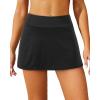 imageYonique Womens Swim Skirt Bathing Suit Bottoms Mid Waist Swim Bottoms Elastic Waist Swimsuit BottomsBlack