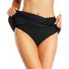 imageYonique Womens Swim Skirt Bathing Suit Bottoms Mid Waist Swim Bottoms Elastic Waist Swimsuit BottomsBlack