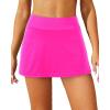 imageYonique Womens Swim Skirt Bathing Suit Bottoms Mid Waist Swim Bottoms Elastic Waist Swimsuit BottomsHot Pink