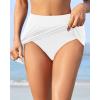 imageYonique Womens Swim Skirt Bathing Suit Bottoms Mid Waist Swim Bottoms Elastic Waist Swimsuit BottomsWhite