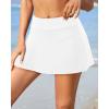 imageYonique Womens Swim Skirt Bathing Suit Bottoms Mid Waist Swim Bottoms Elastic Waist Swimsuit BottomsWhite