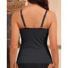 imageYonique Womens Tankini Top Swimwear Twist V Neck Swimsuits Tummy Control Bathing Suits Top OnlyBlack