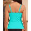 imageYonique Womens Tankini Top Swimwear Twist V Neck Swimsuits Tummy Control Bathing Suits Top OnlyBright Blue