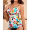 imageYonique Womens Tankini Top Swimwear Twist V Neck Swimsuits Tummy Control Bathing Suits Top OnlyColorful Floral