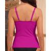 imageYonique Womens Tankini Top Swimwear Twist V Neck Swimsuits Tummy Control Bathing Suits Top OnlyHot Pink Purple