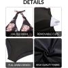 imageYonique Womens Two Piece Plus Size Halter Bikini Swimsuits Tummy Control Bathing Suits High Waisted SwimwearBlack and Flower
