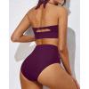 imageYonique Womens Two Piece Plus Size Halter Bikini Swimsuits Tummy Control Bathing Suits High Waisted SwimwearPurple