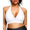 imageYonique Womens Two Piece Plus Size Halter Bikini Swimsuits Tummy Control Bathing Suits High Waisted SwimwearWhite
