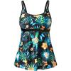 imageYonique Tankini Top for Women Bathing Suit Top No Bottom Modest Swimsuit Top Only Tummy Control Swim Tank TopTropic Leaf