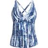 imageYonique Tummy Control Tankini Top Only V Neck Swim Top Twist Front Bathing Suit Top No BottomBlue Tie Dye