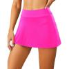 imageYonique Womens Swim Skirt Bathing Suit Bottoms Mid Waist Swim Bottoms Elastic Waist Swimsuit BottomsHot Pink