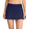 imageYonique Womens Swim Skirt Bathing Suit Bottoms Mid Waist Swim Bottoms Elastic Waist Swimsuit BottomsNavy Blue