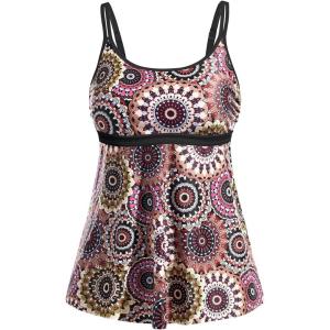 imageYonique Tankini Top for Women Bathing Suit Top No Bottom Modest Swimsuit Top Only Tummy Control Swim Tank TopBrown Mandala