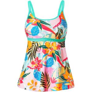 imageYonique Tankini Top for Women Bathing Suit Top No Bottom Modest Swimsuit Top Only Tummy Control Swim Tank TopColorful Floral