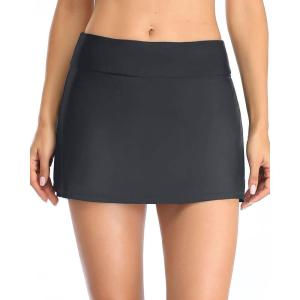 imageYonique Womens Swim Skirt Bathing Suit Bottoms Mid Waist Swim Bottoms Elastic Waist Swimsuit BottomsGrey