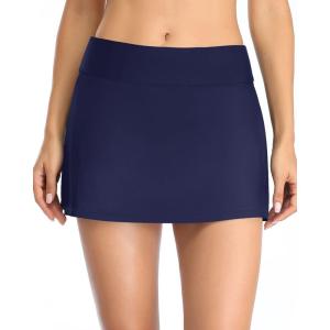 imageYonique Womens Swim Skirt Bathing Suit Bottoms Mid Waist Swim Bottoms Elastic Waist Swimsuit BottomsNavy Blue