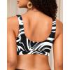 imageWomen Sport Bra Swimsuit Top  Swim Bra Bikini Top Only Scoop Neck Bathing Top 2025 SwimwearBlack and White