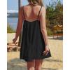 imageYonique Women Beach Cover Up Dresses Spaghetti Strap Dresses Summer Coverups Casual Sundresses with Ruffle HemBlack