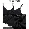 imageYonique Women Beach Cover Up Dresses Spaghetti Strap Dresses Summer Coverups Casual Sundresses with Ruffle HemBlack