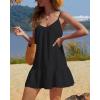 imageYonique Women Beach Cover Up Dresses Spaghetti Strap Dresses Summer Coverups Casual Sundresses with Ruffle HemBlack