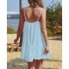 imageYonique Women Beach Cover Up Dresses Spaghetti Strap Dresses Summer Coverups Casual Sundresses with Ruffle HemBlue