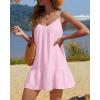 imageYonique Women Beach Cover Up Dresses Spaghetti Strap Dresses Summer Coverups Casual Sundresses with Ruffle HemPink