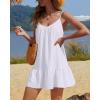 imageYonique Women Beach Cover Up Dresses Spaghetti Strap Dresses Summer Coverups Casual Sundresses with Ruffle HemWhite