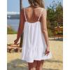 imageYonique Women Beach Cover Up Dresses Spaghetti Strap Dresses Summer Coverups Casual Sundresses with Ruffle HemWhite