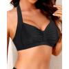 imageYonique Women Halter Bikini Top Only Retro Swimsuit Top Push Up Bathing Suit Top No BottomBlack