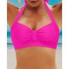imageYonique Women Halter Bikini Top Only Retro Swimsuit Top Push Up Bathing Suit Top No BottomHot Pink