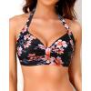 imageYonique Women Halter Bikini Top Only Retro Swimsuit Top Push Up Bathing Suit Top No BottomPeach Blossom