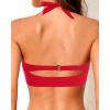imageYonique Women Halter Bikini Top Only Retro Swimsuit Top Push Up Bathing Suit Top No BottomRed