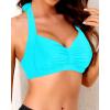 imageYonique Women Halter Bikini Top Only Retro Swimsuit Top Push Up Bathing Suit Top No BottomTeal