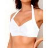 imageYonique Women Halter Bikini Top Only Retro Swimsuit Top Push Up Bathing Suit Top No BottomWhite