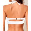 imageYonique Women Halter Bikini Top Only Retro Swimsuit Top Push Up Bathing Suit Top No BottomWhite