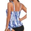 imageYonique Womens Blouson Tankini Top Only Loose Fit Swim Top No Bottom Modest Swimsuit TopBlue Tie Dye