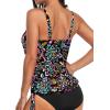 imageYonique Womens Blouson Tankini Top Only Loose Fit Swim Top No Bottom Modest Swimsuit TopColorful Paisley